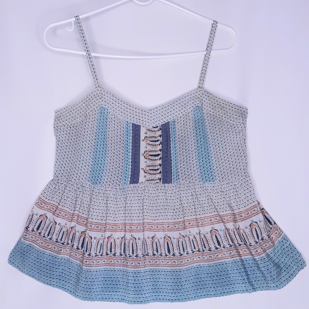 💎Antroplogie Vanessa Virginia Silk Tribal Cami Top